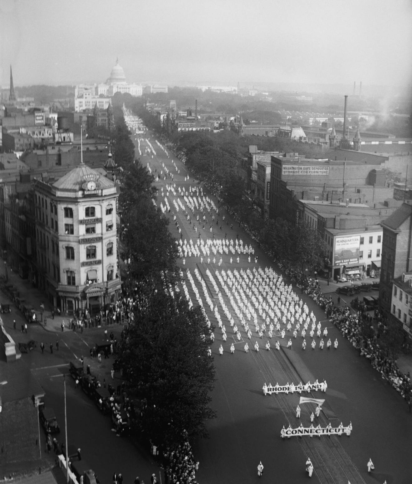 Ku klux klan paraderar i Washington 1926