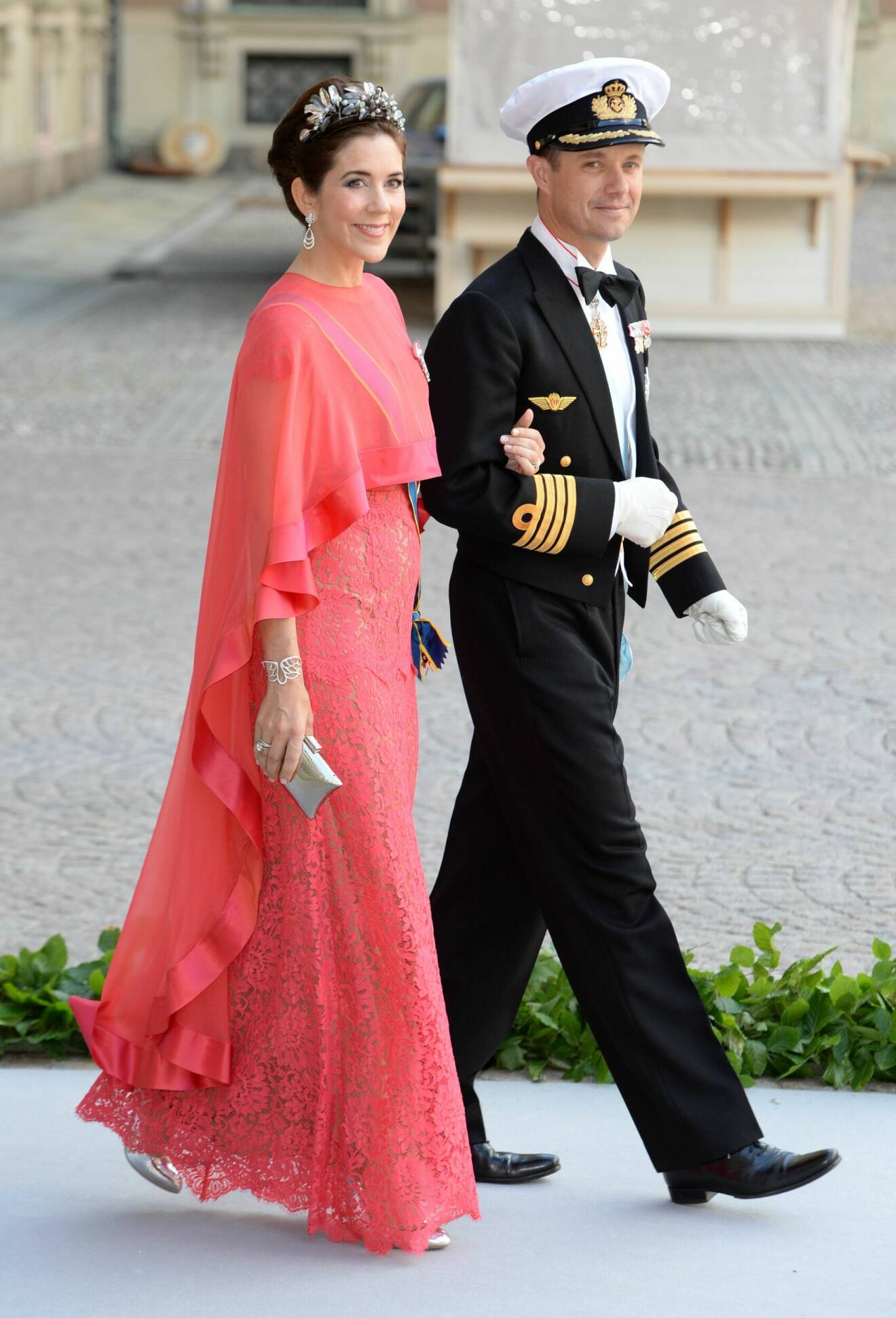 Kronprinsessan Mary och kronprins Frederik vid prinsessan Madeleines bröllop 2013.