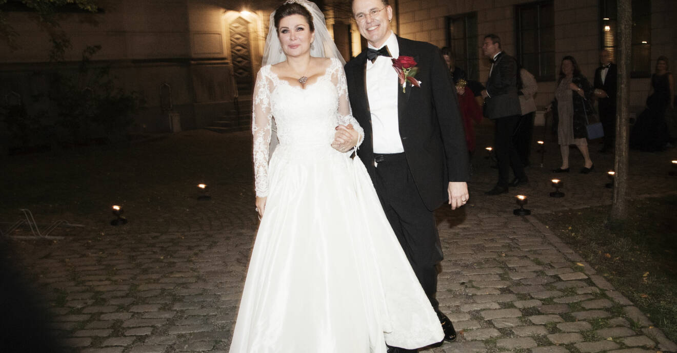 Dominika Peczynski och Anders Borg gifter sig i Stockholm 2018.