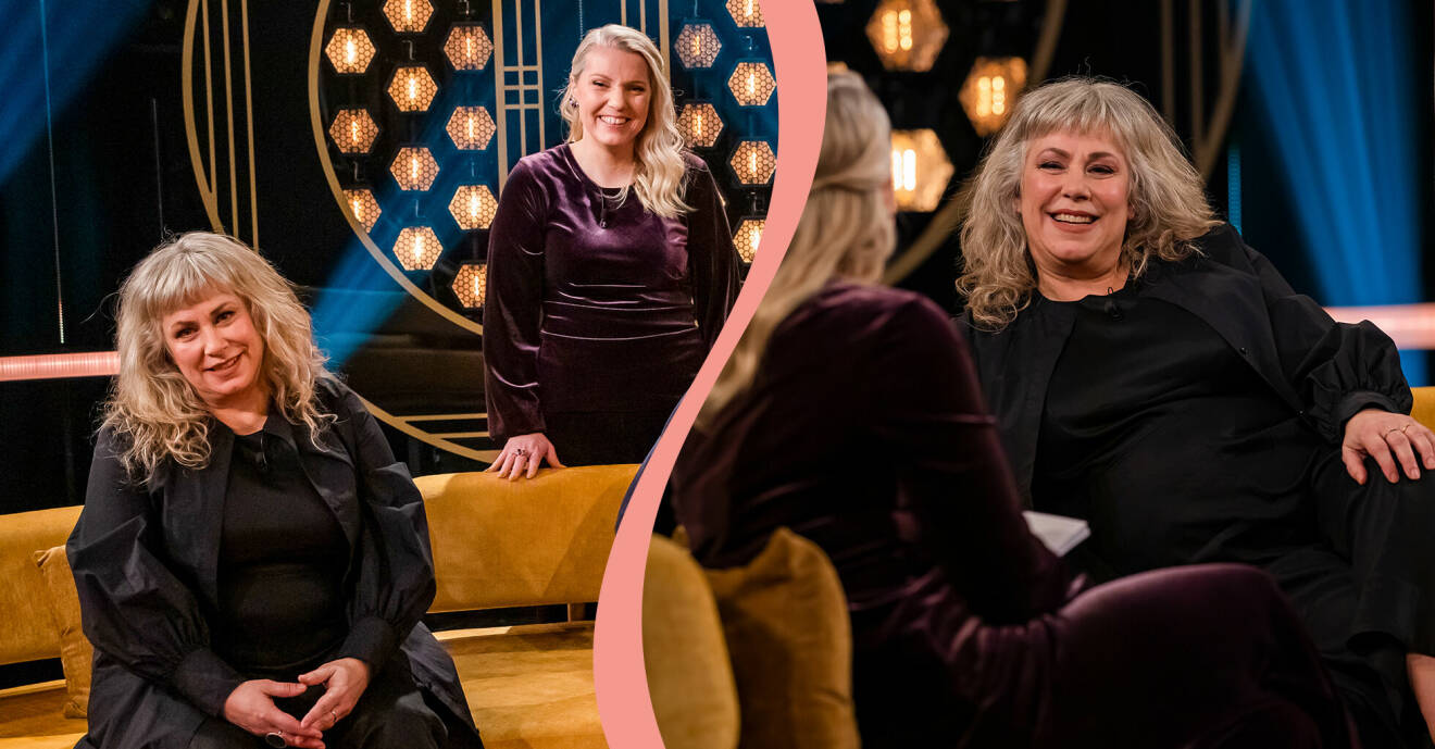Stina Wollter gästar SVT-programmet Carina Bergfeldt talkshow 2022.
