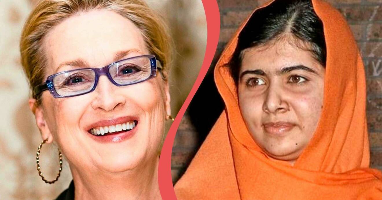 Till vänster: Mery Streep. TIll höger: Malala Yousafzai.