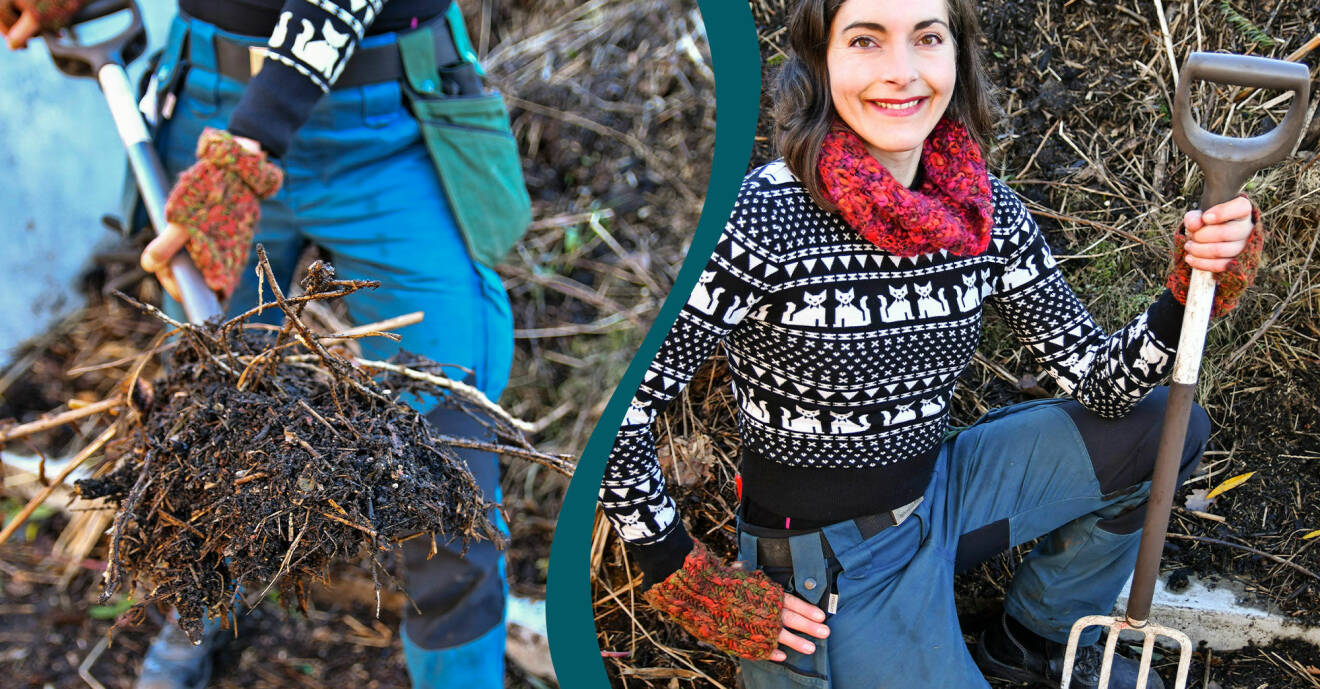 Trädgårdsingenjör Lina Hirsch använder nästan aldrig spade – förutom vid plantering. För att störa jorden, maskarna och mikrolivet så lite som möjligt väljer hon hellre grep när det behövs.