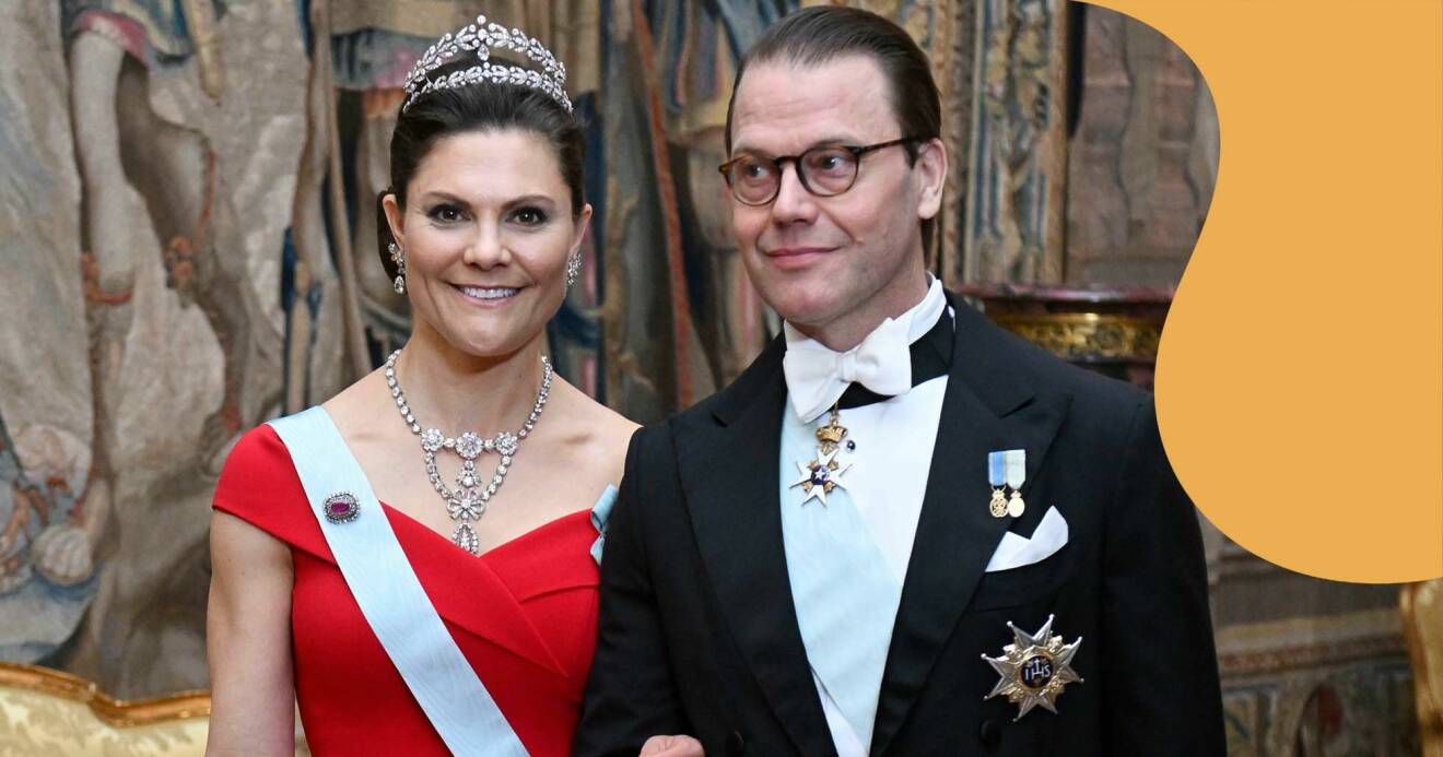 Victoria och Daniel under en middag på slottet 6 april 2022.