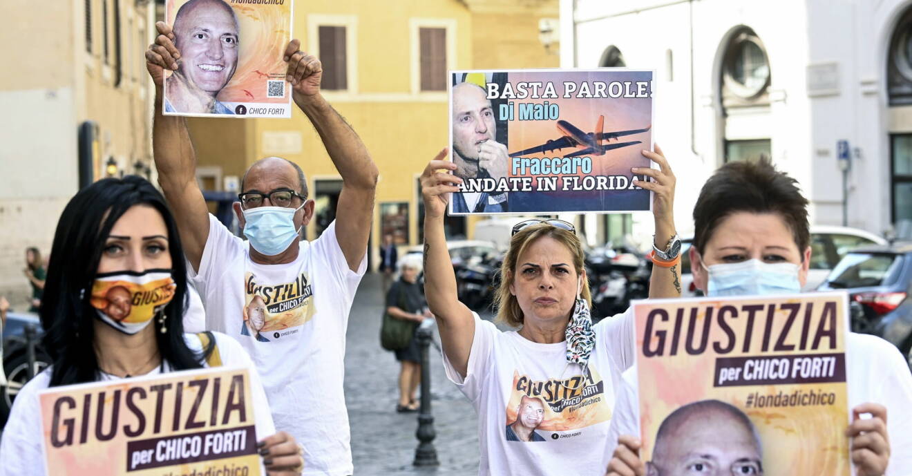 Italienska protester mot Chico Fortis dom