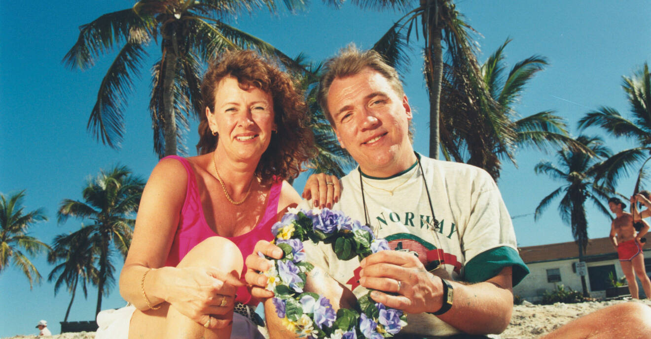 Christer Sjögren med sin fru Birgitta 1999.