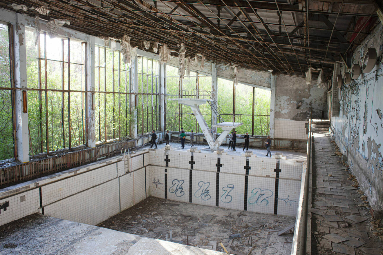 Simhall i Pripjat efter olyckan i Tjernobyl