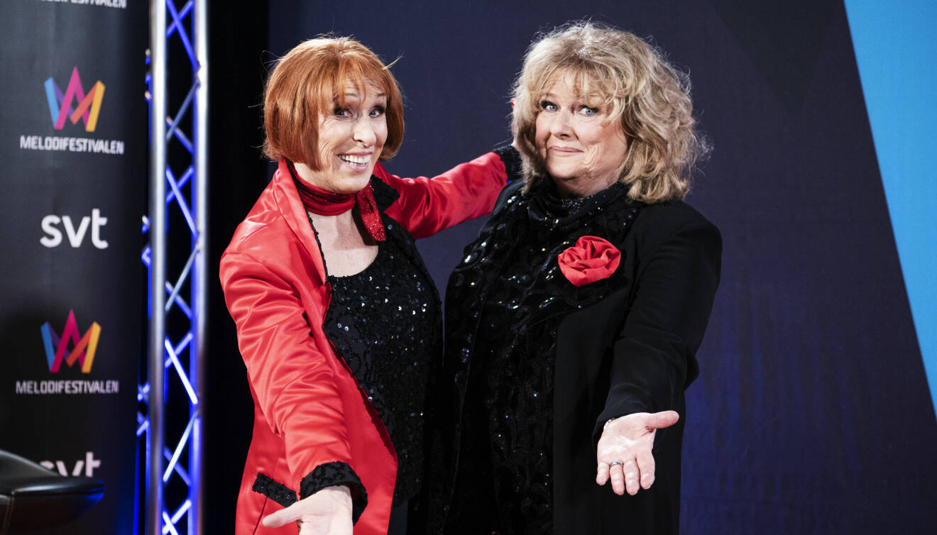 Eva Rydberg och Ewa Roos presenteras som deltagande artister i Melodifestivalen 2021.