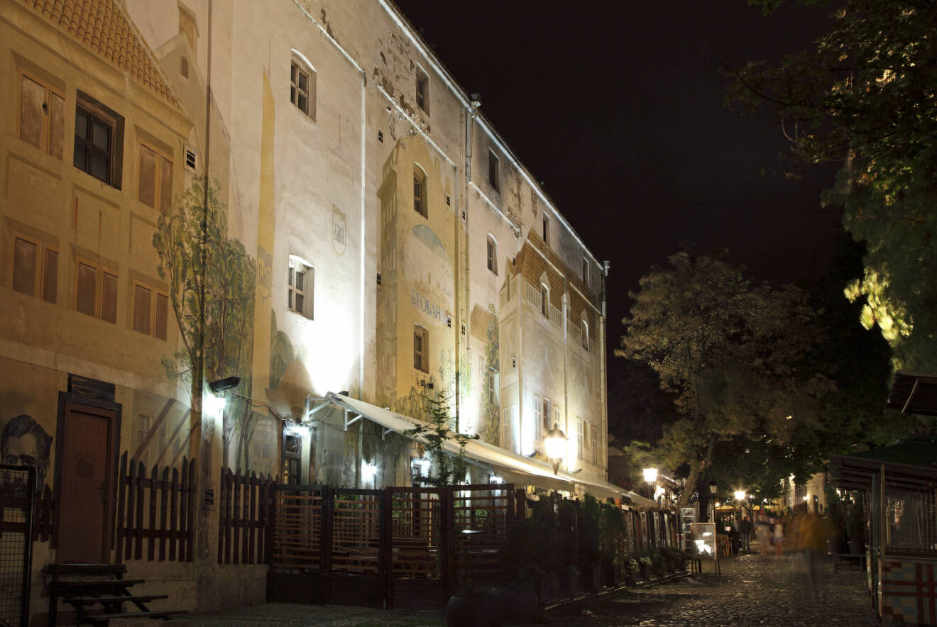 Skadarlija bohemkvarter i Belgrad