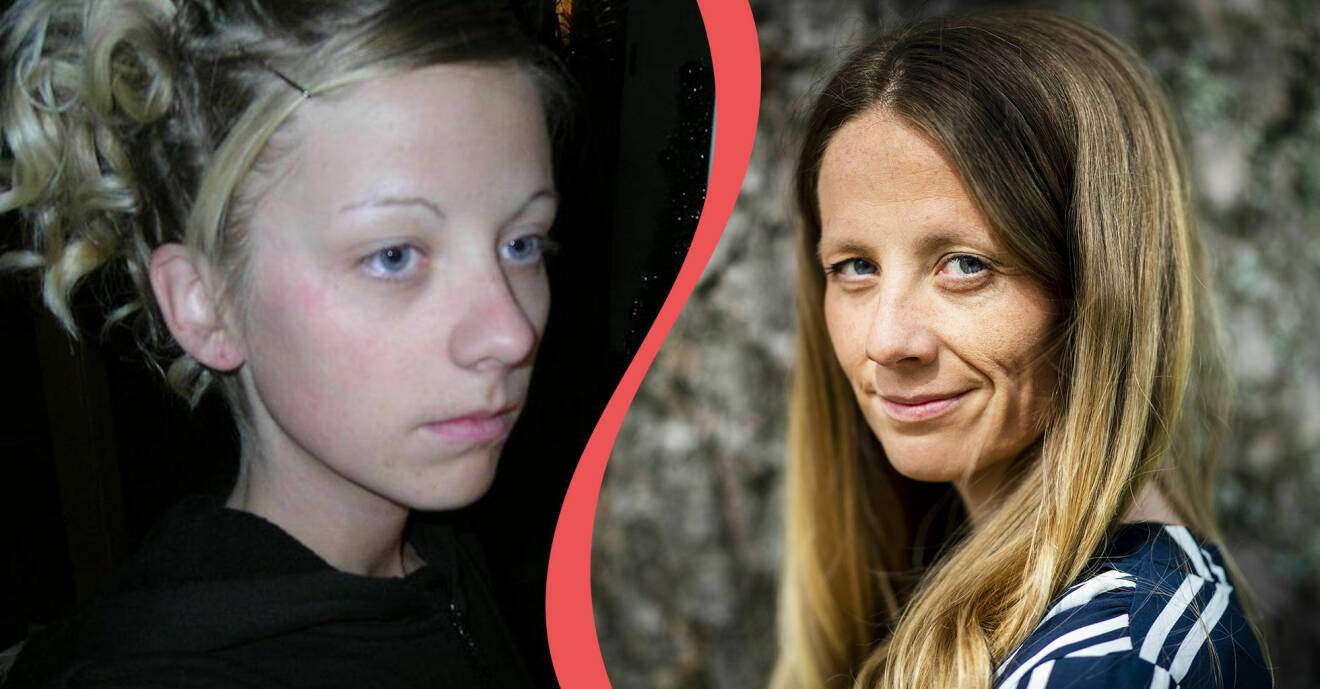 Delad bild. Till vänster Mathilda Hofling som tonåring. Till höger Mathilda Hofling idag.