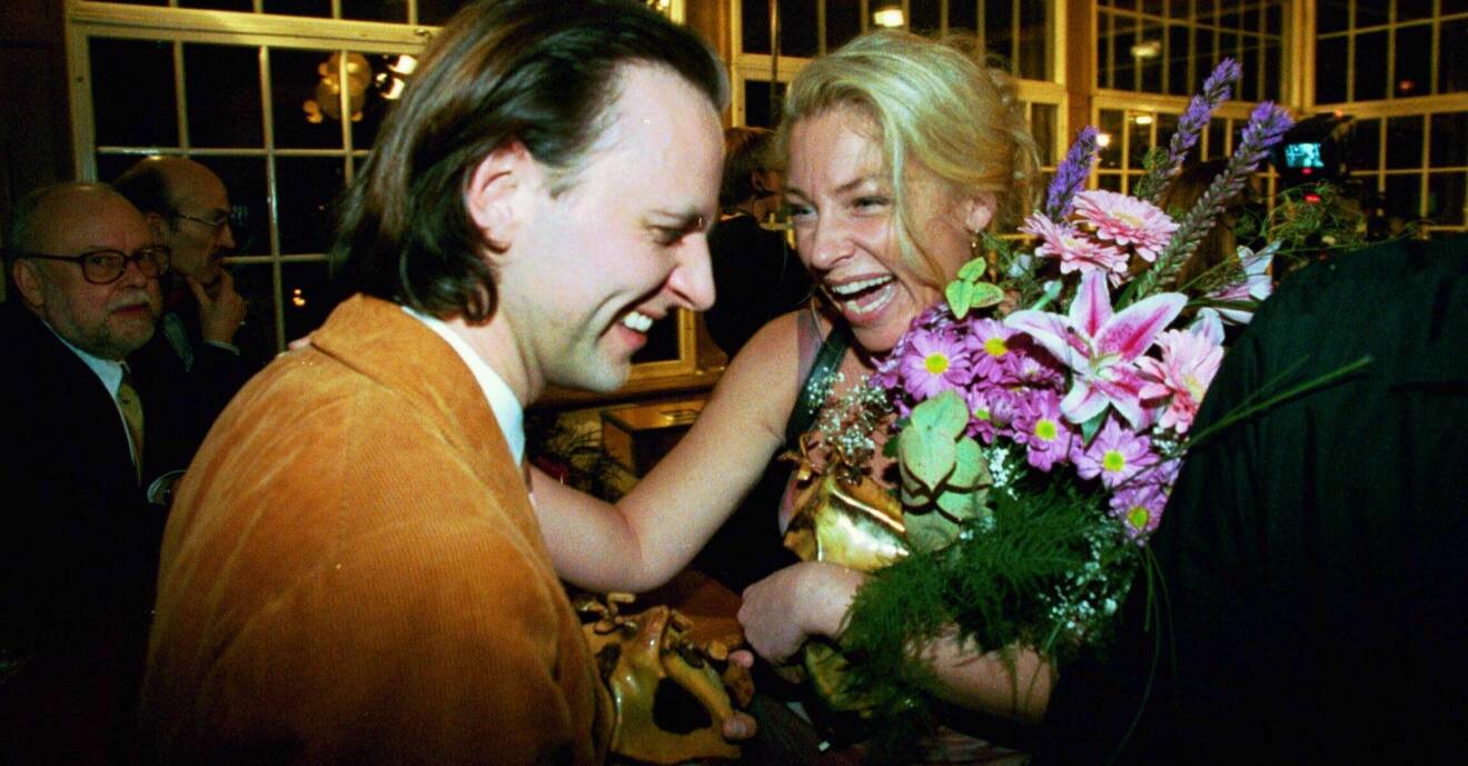 Björn Kjellman och Katarina Ewerlöf på guldbaggegalan 2000