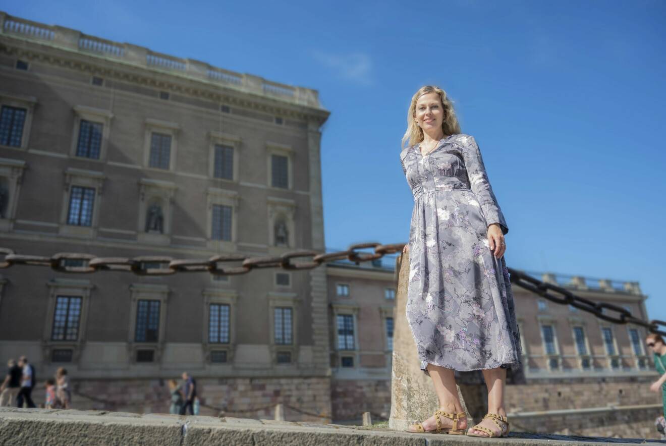 Cecilia Rojek på slottsbacken i Stockholm.