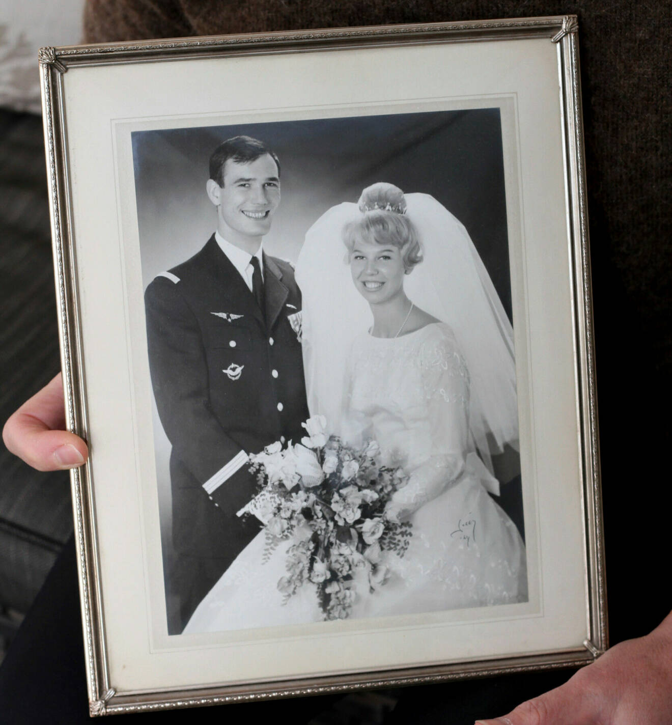Bröllopsfoto på Jean och Ingrid Depui som gifte sig 1964.