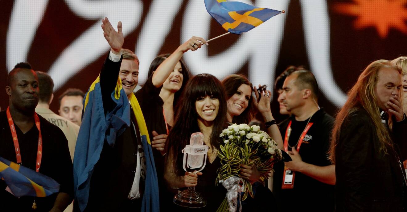 Loreen efter vinsten i Eurovision Song Contest 2012.