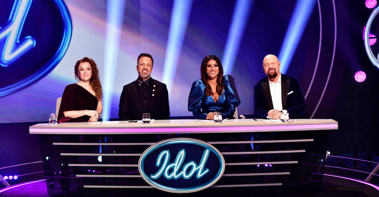 Juryn från vänster Kishti Tomita, Alexander Kronlund, Nikki Amini och Anders Bagge under finalen i TV4:s program Idol 2020.