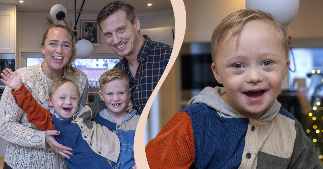 5-årige Svante har Downs syndrom, tillsammans med sin mamma, pappa och storebror.