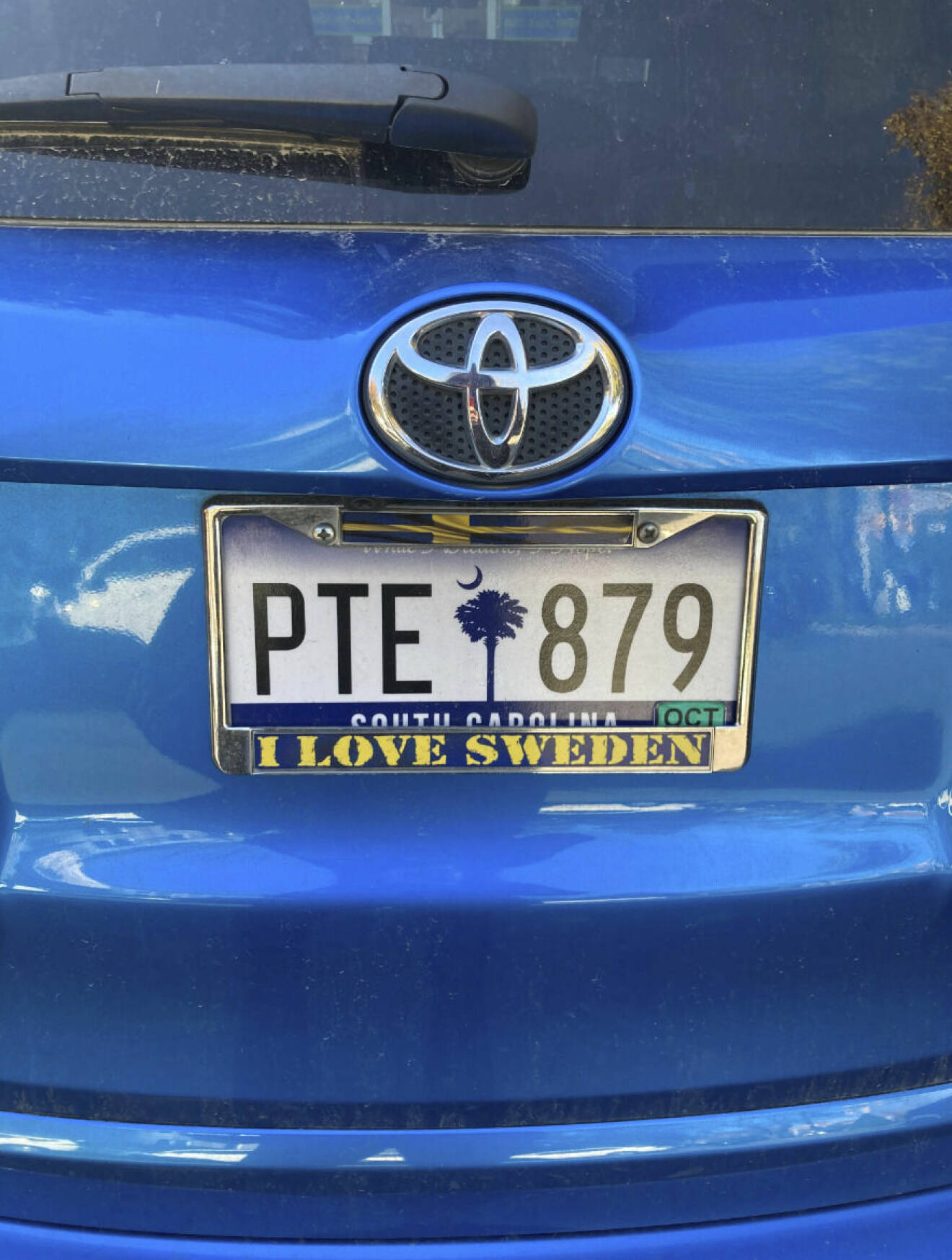 Hemma i South Carolina åker Mary Jane runt med sin ”I love Sweden”-dekal på bilen.