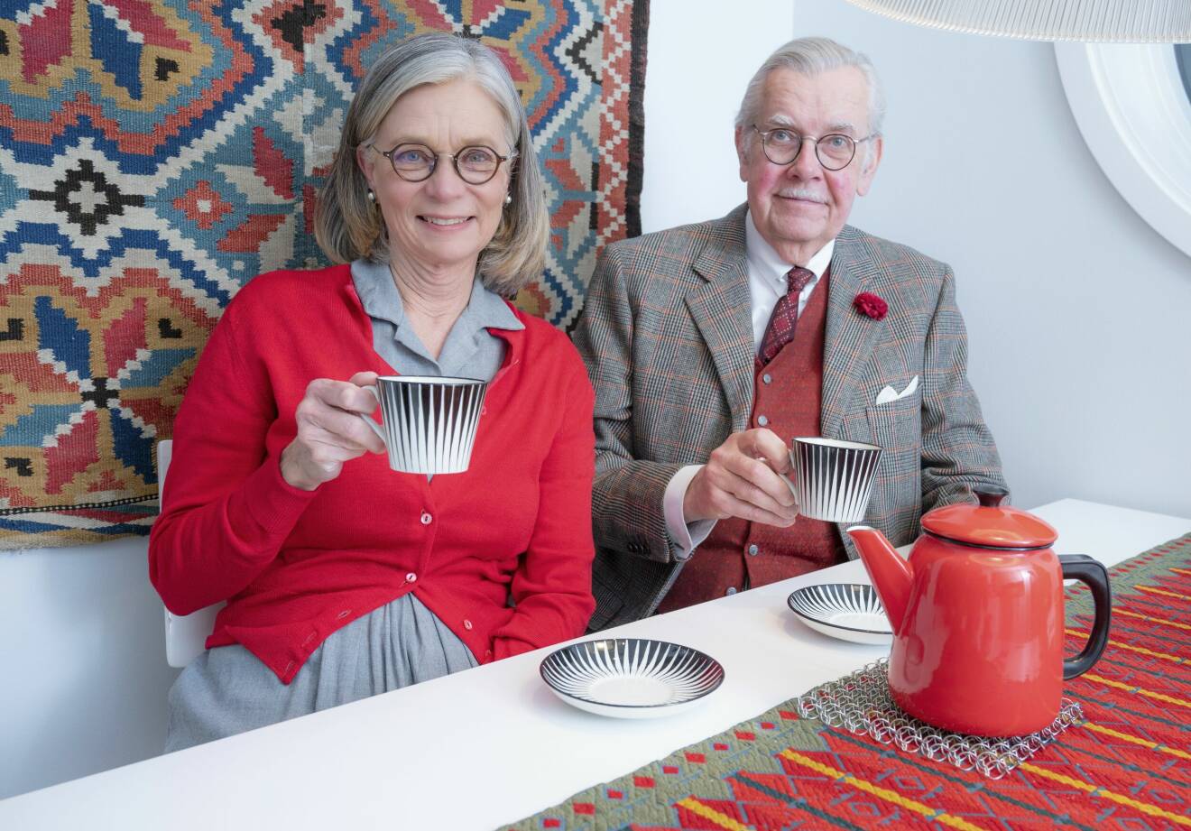 Ingemar och Anne-Marie som dricker kaffe