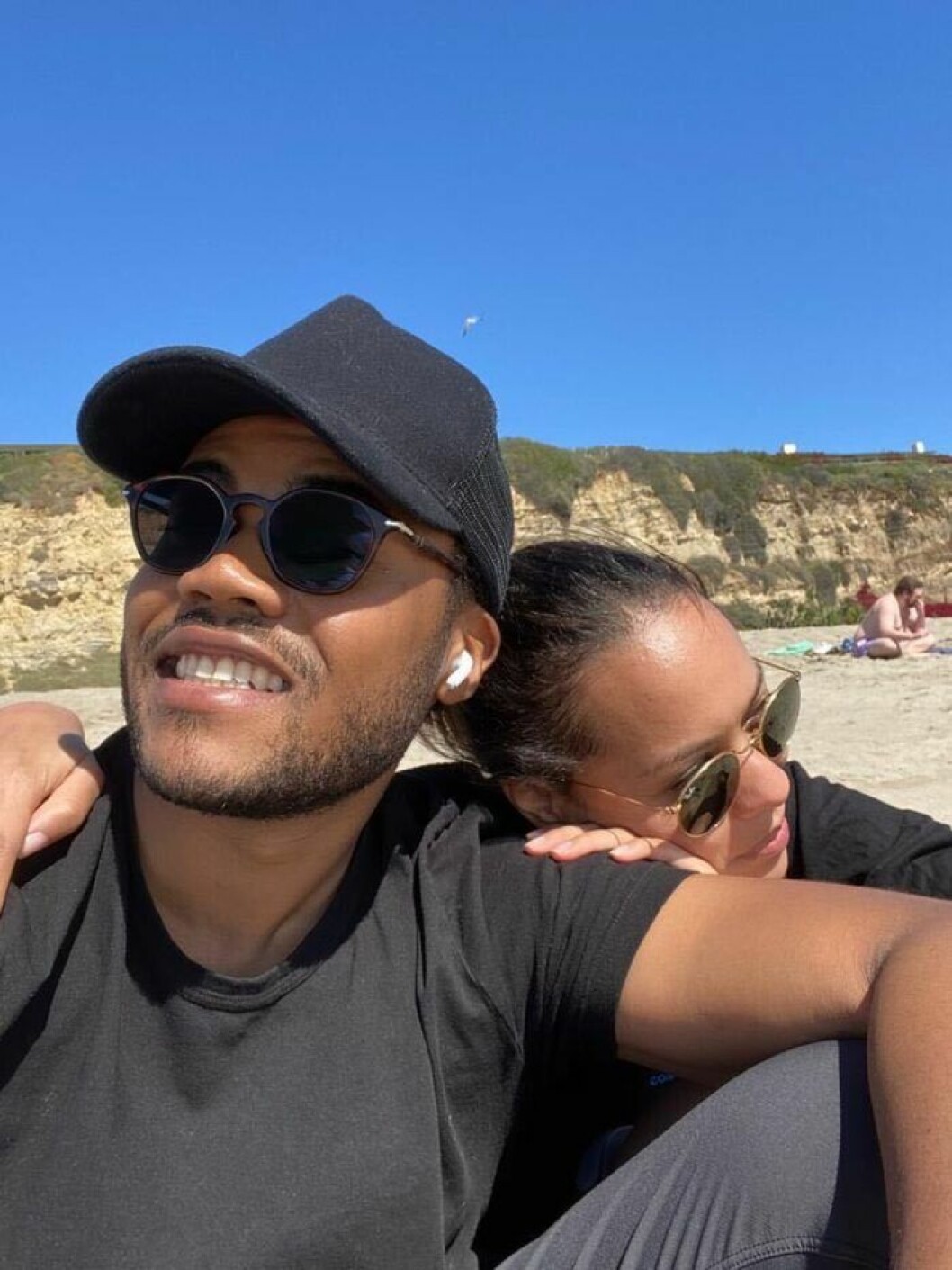 Amir och Linnéa i Malibu strax efter att Linnéa flyttat till USA. Bild: Privat