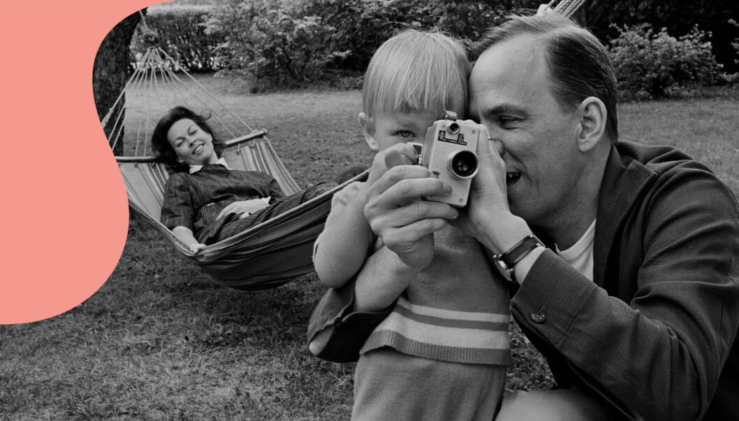 1963 - Regissören Ingmar Bergman tillsammans med hustrun Käbi Laretei och sonen Daniel.