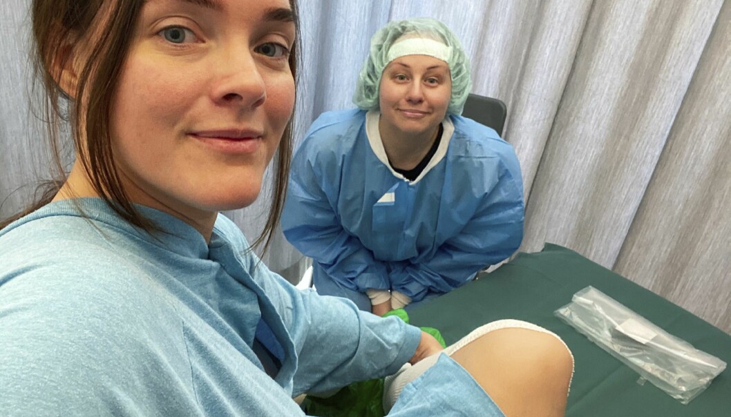 Cissi har länge drömt om få vara gravid, därför har paret bestämt att det är hon som ska bära deras barn. Cissi och Michelle vid äggplockning inför provrörsbefruktning