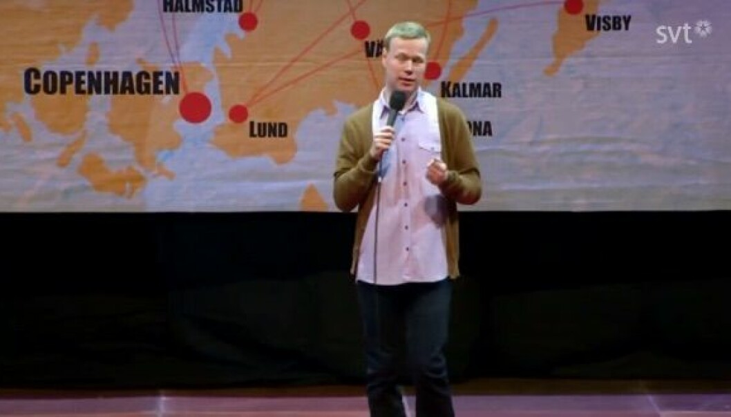 Johan Glans på scen med turnén World Tour of Skandinavien