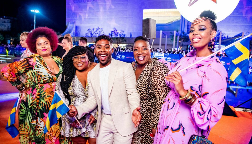 John Lundvik och The Mamas i Eurovision Song Contest 2019 med låten ”Too late for love”.