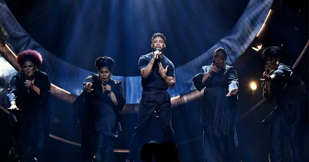 Deltävling 4 av <em>Melodifestivalen</em> 2019 – John Lundvik framför sitt bidrag <em>Too late for love</em>. Foto: Peter Wixtröm/Aftonbladet/TT Deltävling 4 av Melodifestivalen 2019 – John Lundvik framför sitt bidrag Too late for love.
