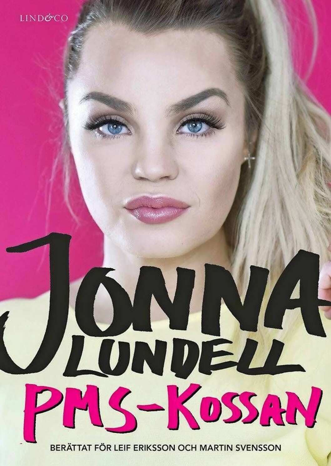 I sin bok beskriver Jonna hur hon påverkats av sin svåra PMS. En gång höll den på att leda till skilsmässa. Jonna Lundells bok PMS-kossan.