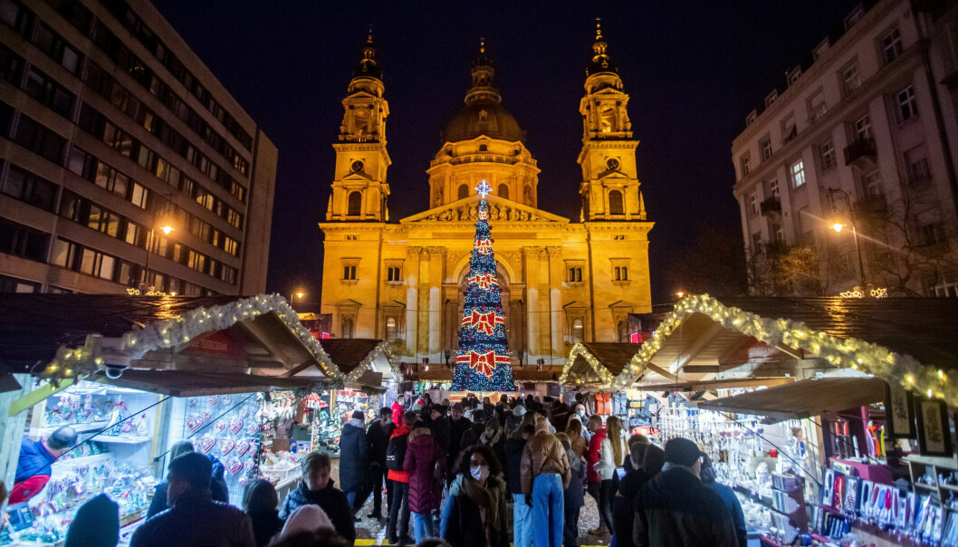 Julmarknad i Budapest, Ungern.