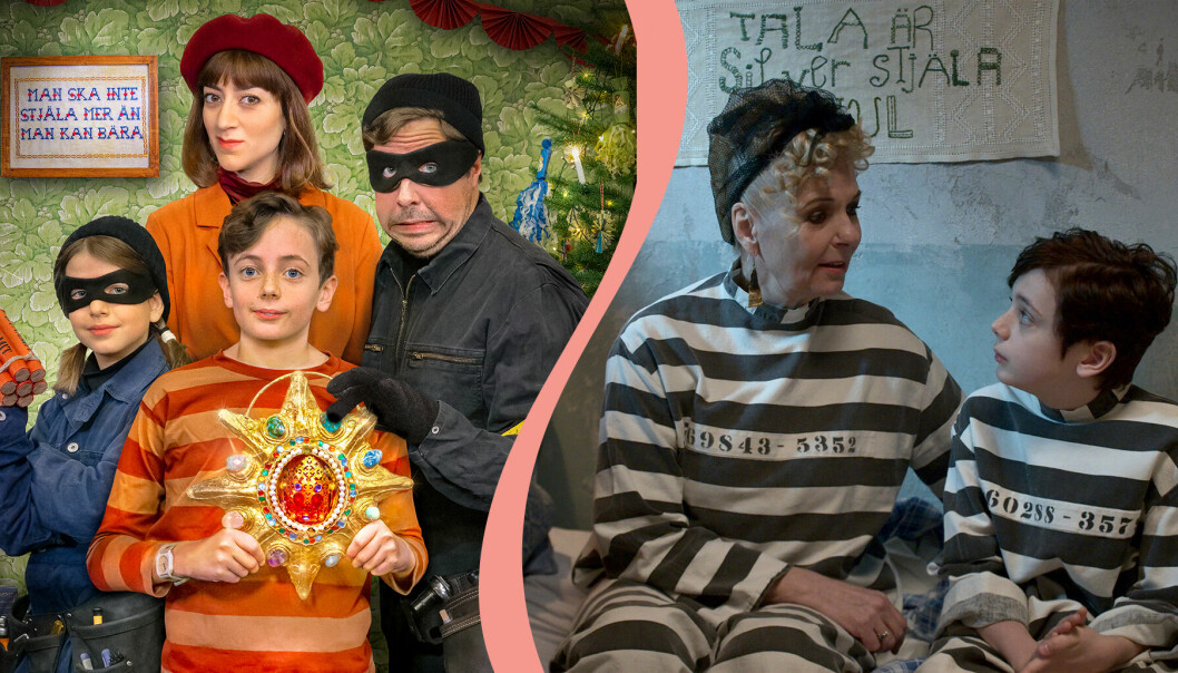 Familjen Knyckertz spelas av David Sundin (pappa Bove), Gizem Erdogan (mamma Fia) och barnen Ture och Kriminellen spelas av Axel Adelöw och Paloma Grandin. Till höger syns mormor Stulia, som spelas av Gunnel Fred och Ture.