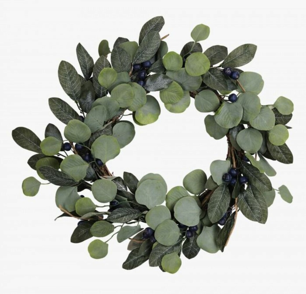 Julkrans med blåa bär, från Hemtex