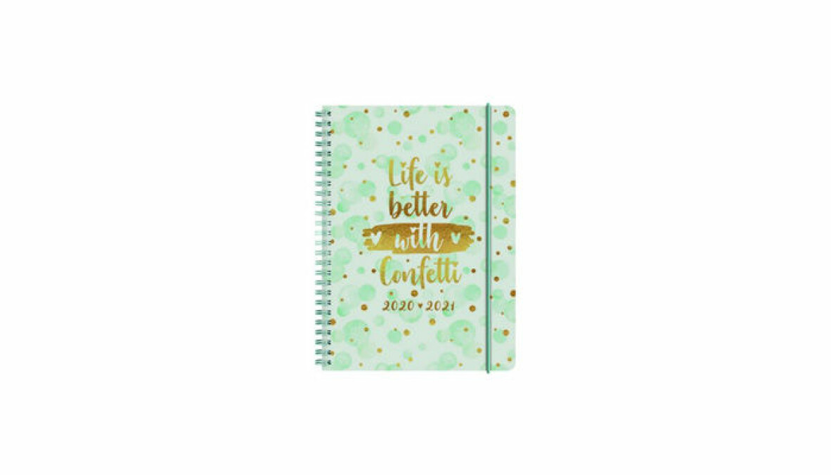 Elevkalender, 89 kronor. <a target="_blank" href="https://www.skapamer.se/elevkalender-confetti-2021-2022">Shoppa här!</a>