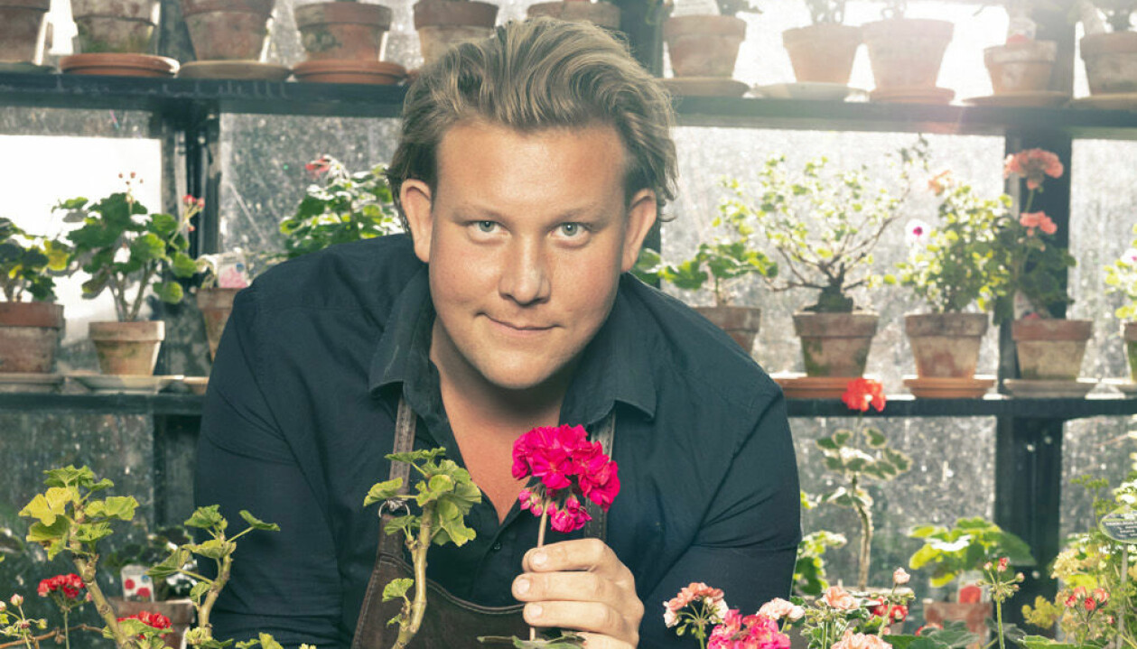 Karl Fredrik Gustafsson är utbildad florist och landskapsarkitekt. Foto: Jakob Dahlström/TV4