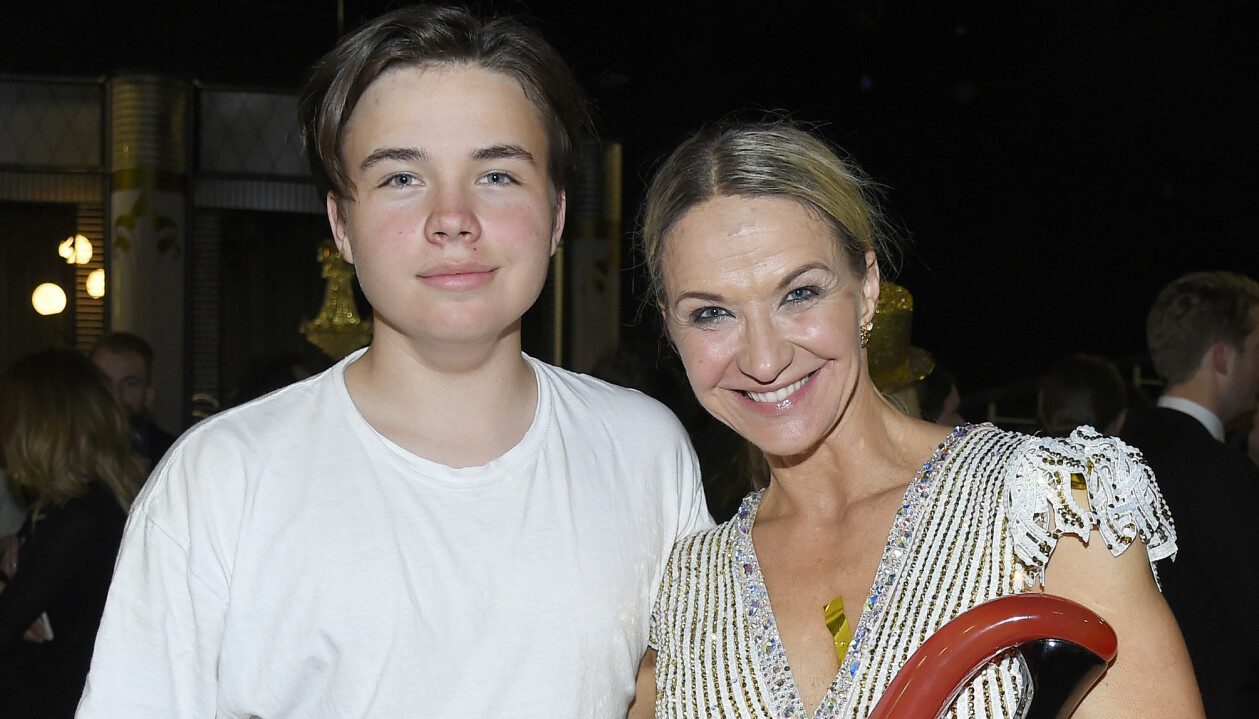 Kristin Kaspersen tillsammans med sonen Leon Kaspersen Fahlén under finalen av Let's dance 2019. Kristin Kaspersen med sinen Leon Kaspersen Fahlén under finalen av Let's dance 2019.