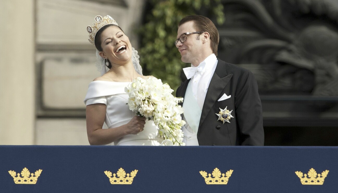 Kronprinsessan Victoria och prins Daniel på sin bröllopsdag 2010.