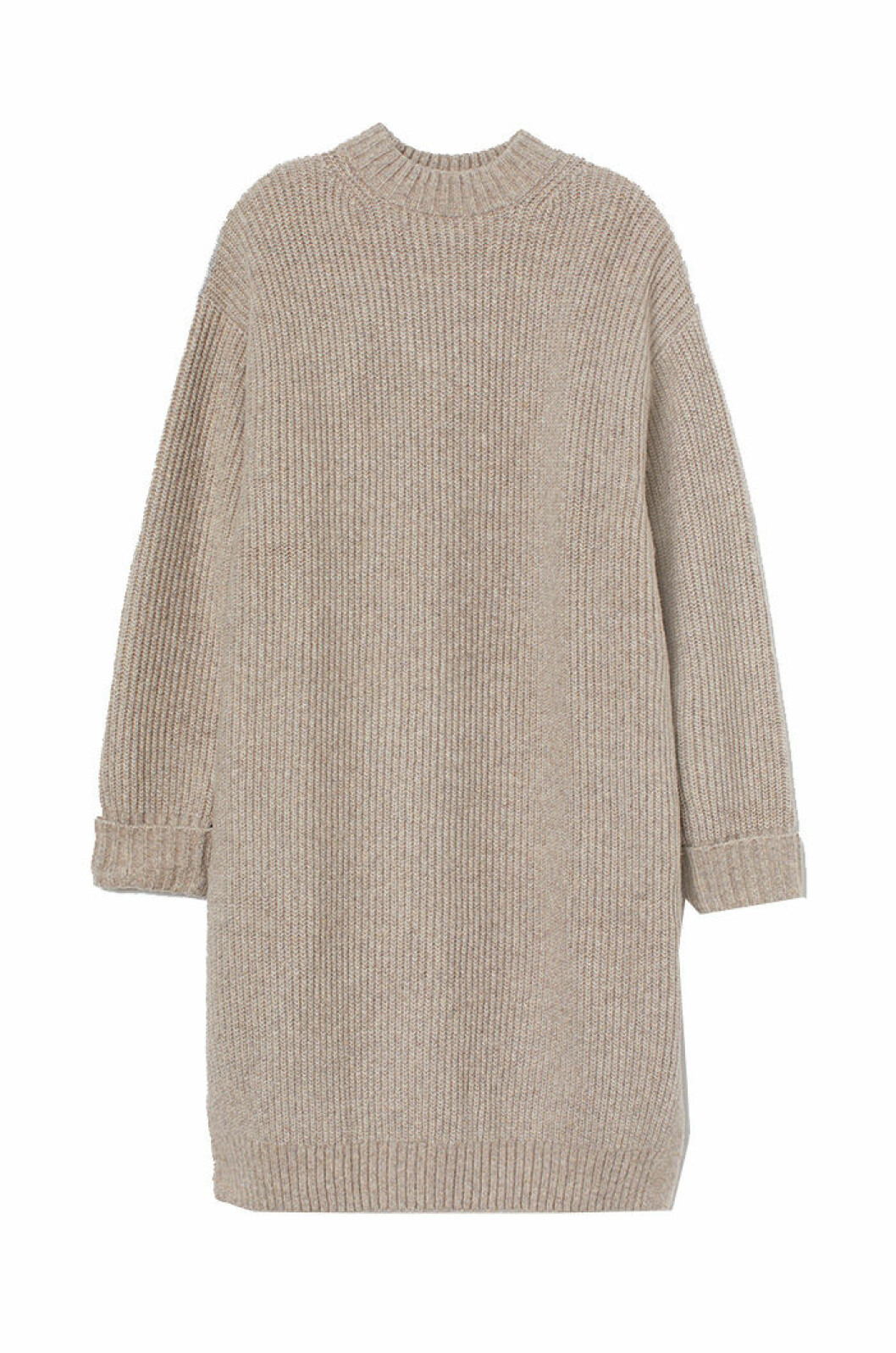 Beige stickad klänning från H&M.
