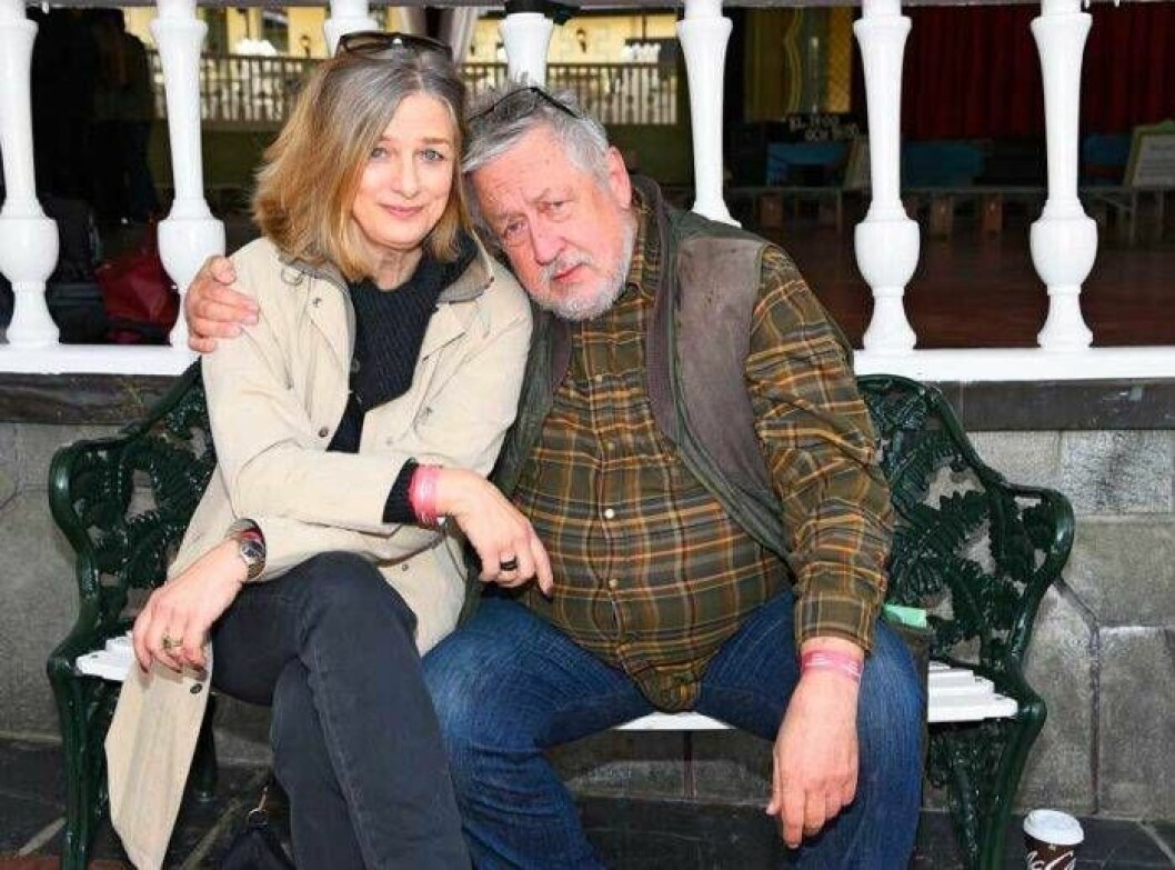 Leif GW Persson med sin fru Kim. Foto: TT Leif GW Persson med sin fru Kim.