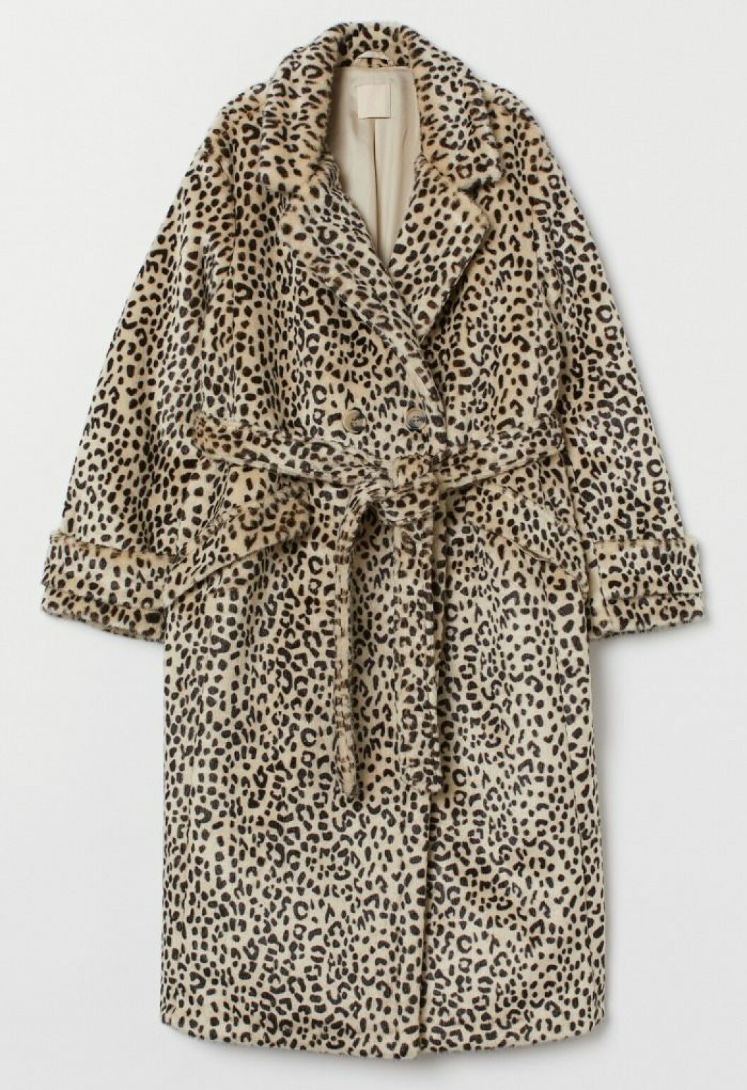 Leopardfläckig fuskpälskappa från H&M