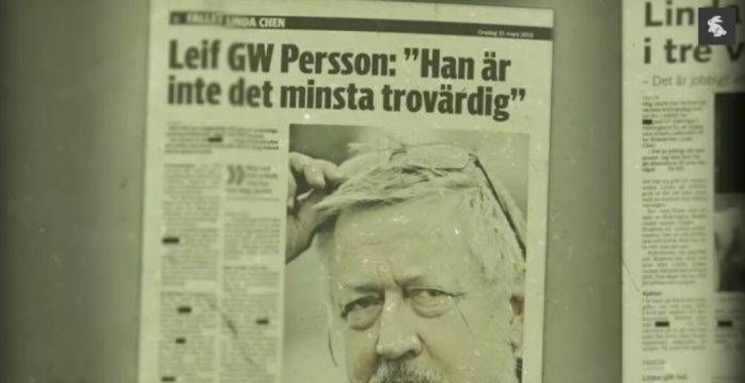 Leif GW Persson uttalar sig i tidning om mordet på Linda Chen.