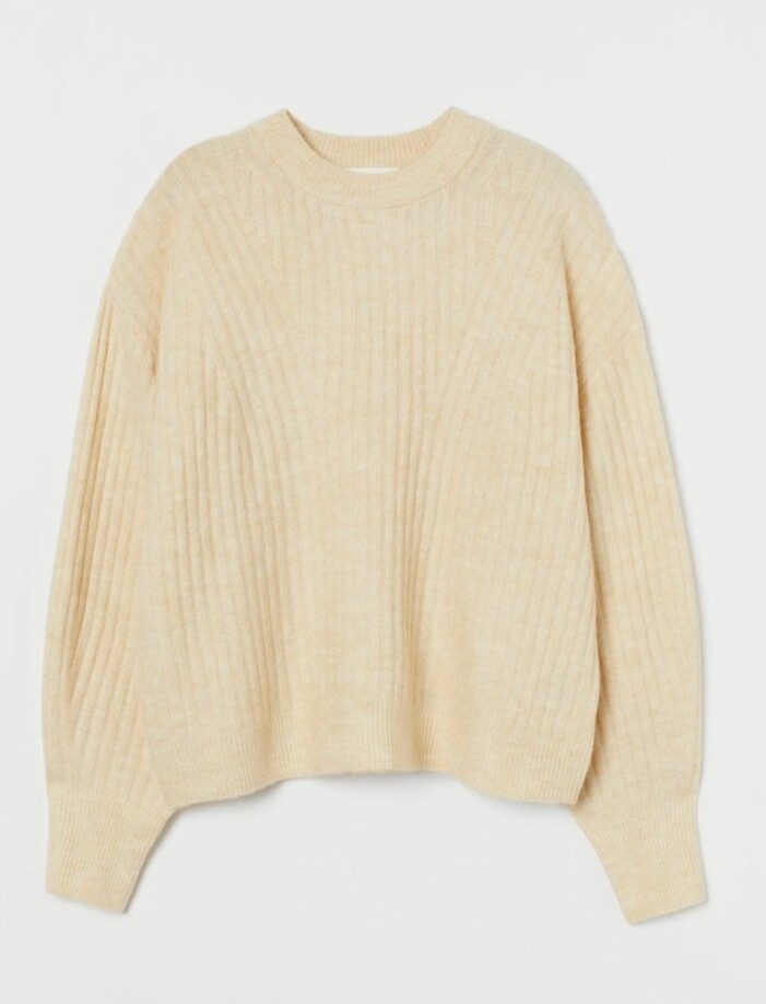 ljusgul stickad tröja från H&M