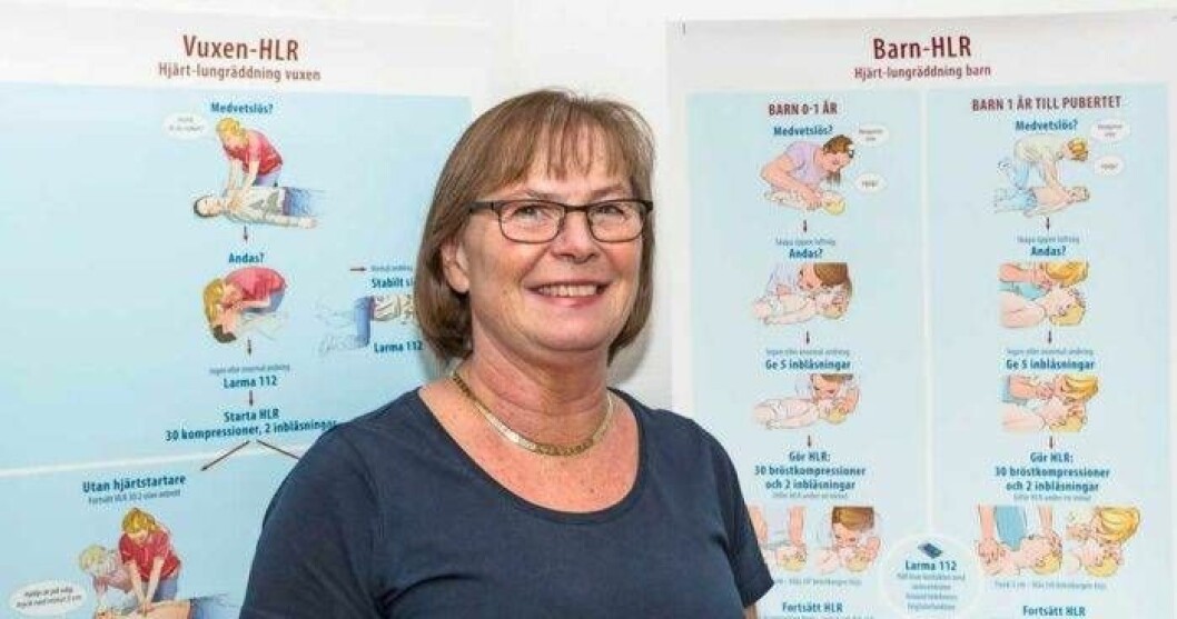 Lullan Backman, sjuksköterska som utbildar människor i både första hjälpen och i hjärt-lungräddning. Foto: Privat Lullan Backman, sjuksköterska som utbildar människor i både första hjälpen och i hjärt-lungräddning.