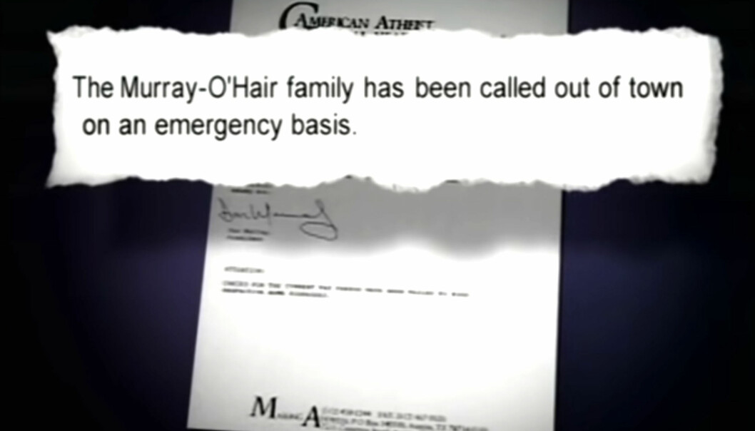 Trion lämnade bara en lapp efter sig att de ryckt ut på ett brådskande familjeärende Murray-O'Hair försvinnande