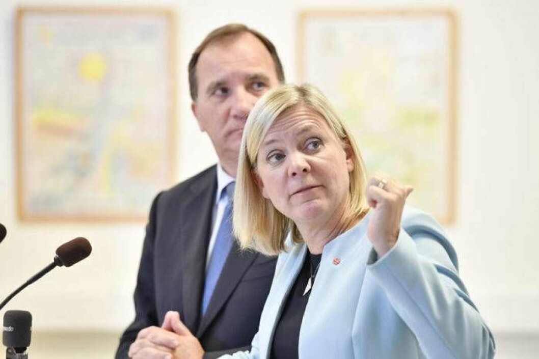 Magdalena Andersson på jobbet tillsammans med statsminister Stefan Löfven. Bild: Lasse Allard/Aftonbladet/IBL Magdalena Andersson och statsminister Stefan Löfven
