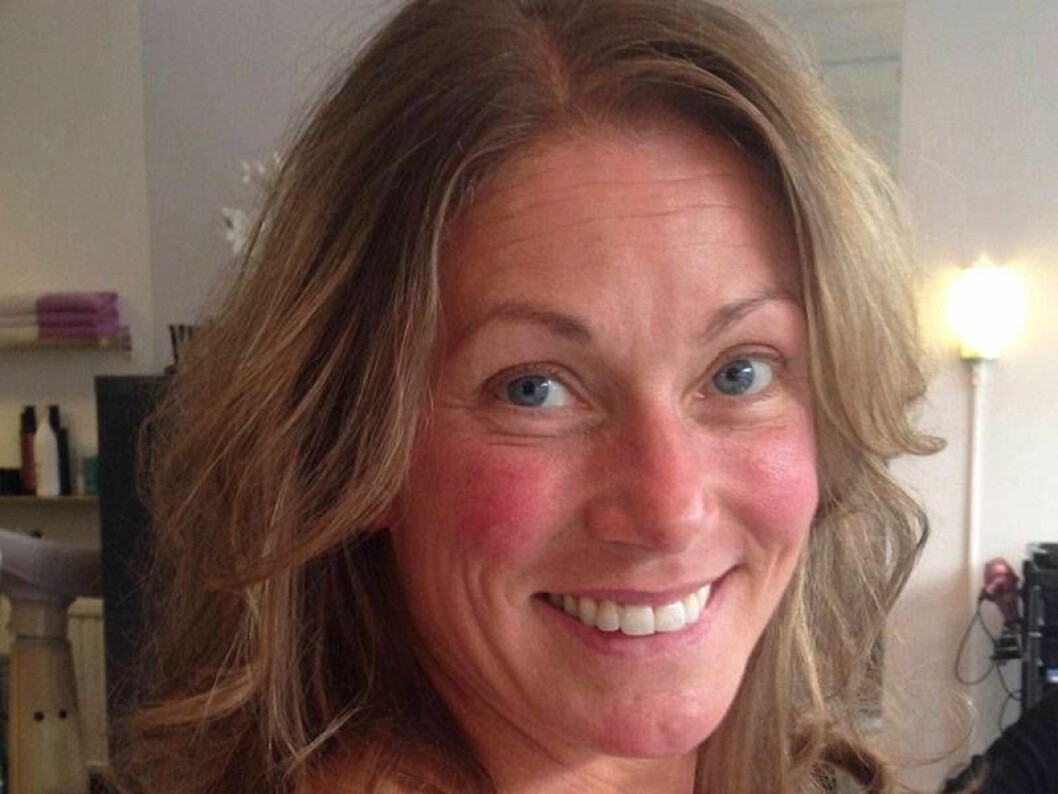 Malin Schulz före sin behandling mot rosacea