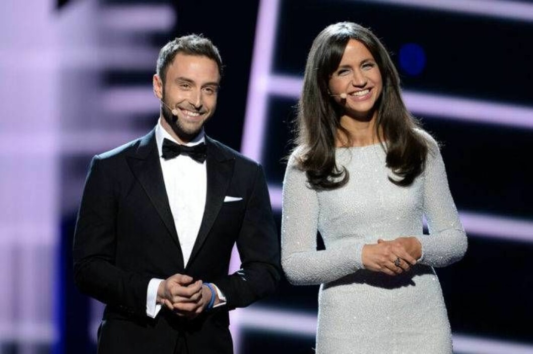 Måns Zelmerlöw och Petra Mede ledde tillsammans ESC i Stockholm 2016. Foto: IBL Bildbyrå Måns Zelmerlöw och Petra Mede ledde tillsammans ESC i Stockholm 2016