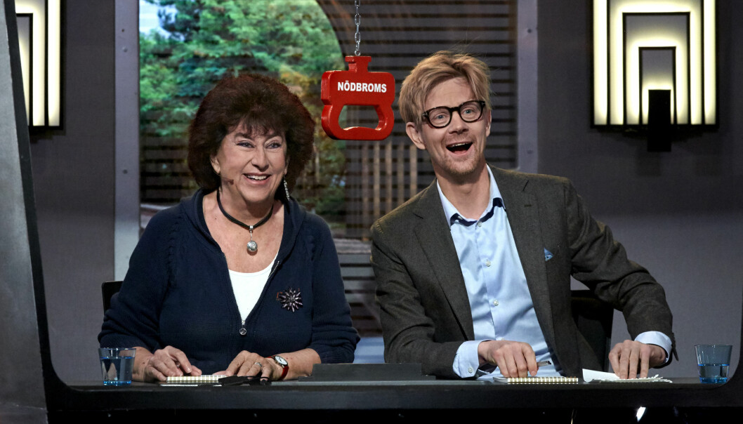 Marianne Ahrne och Anders "Ankan" Johansson i På spåret 2018.
