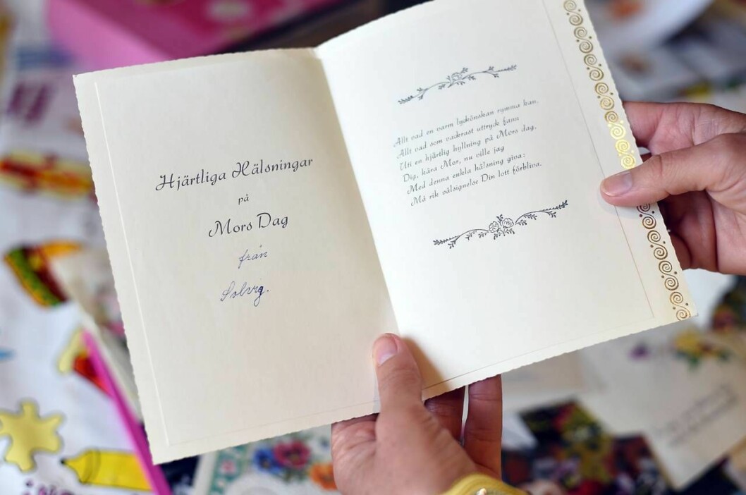 Mors dags-kort från Solvig till sin mamma 