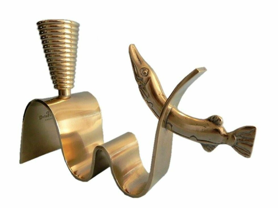 Mässingsljusstake designad av Carl-Einar Borgström. Foto: Picasa Mässingsljusstake designad av Carl Einar Borgström.