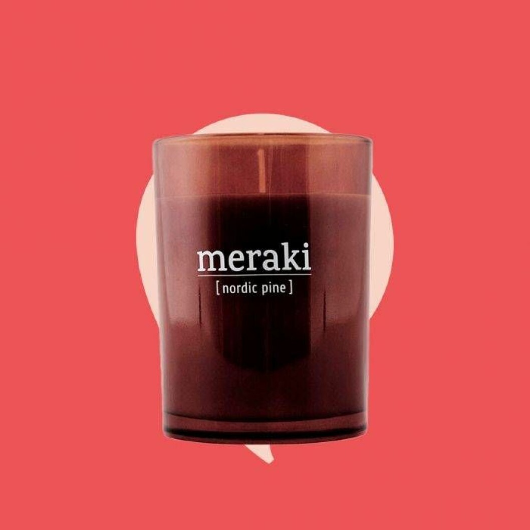Meraki doftljus till julen med doft av gran.