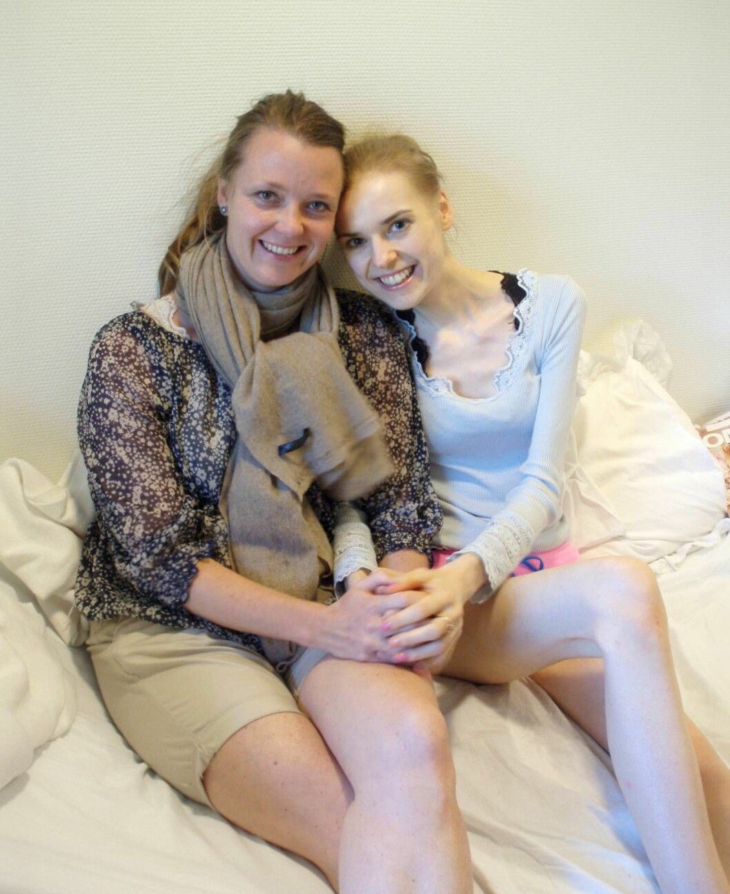 Mette på sjukhuset med väninnan Sanne